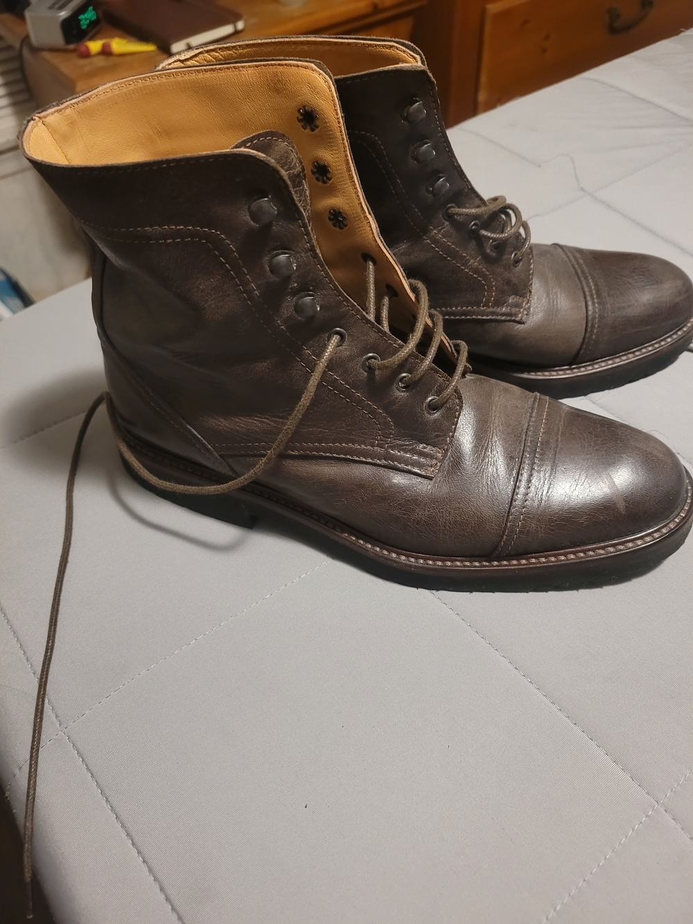 Italian Shoemakers Brown Lace-Up Women's Leather Boots